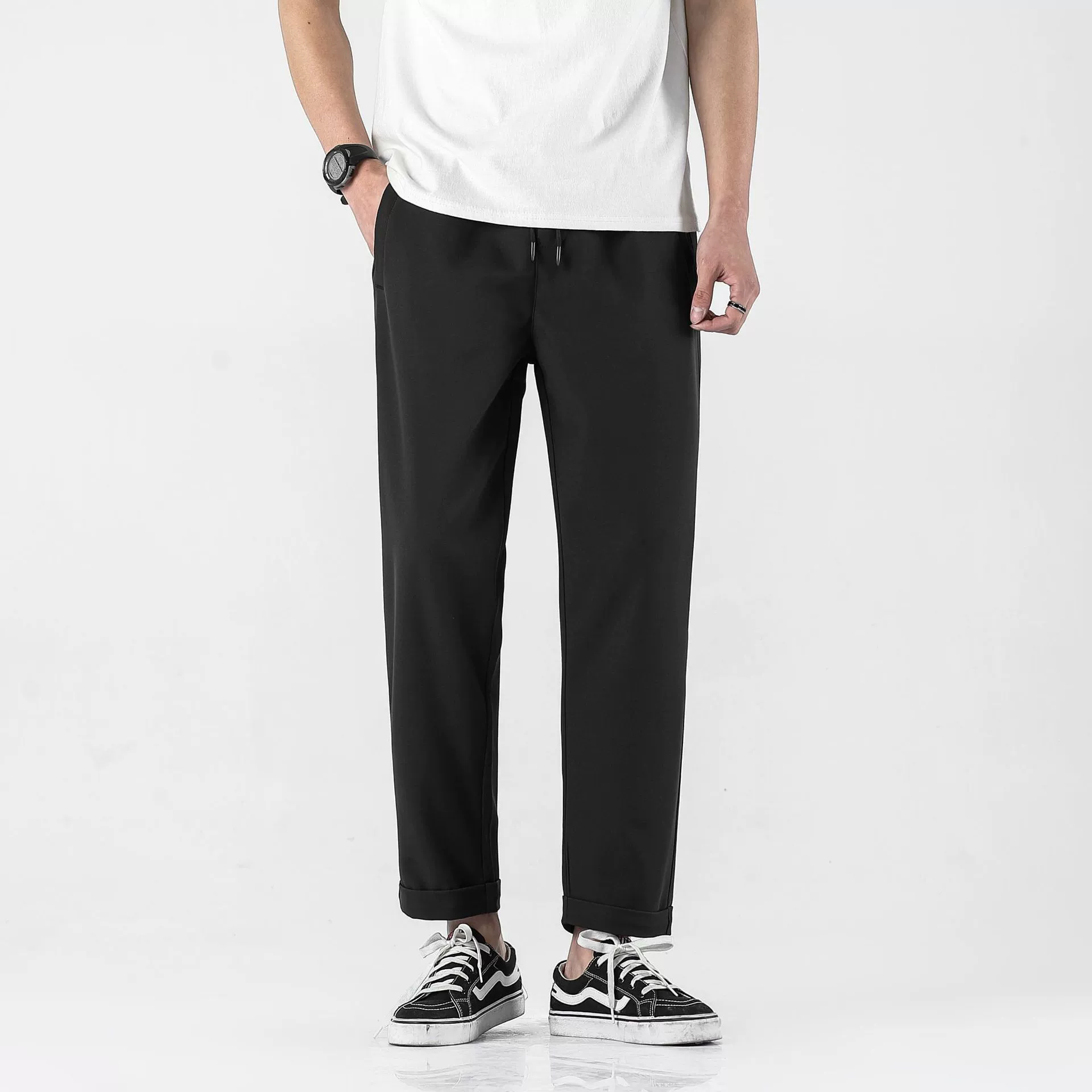 Новые весенние мужские повседневные брюки, удобные быстросохнущие брюки, спортивные эластичные повседневные брюки, мужские прямые брюки для бега