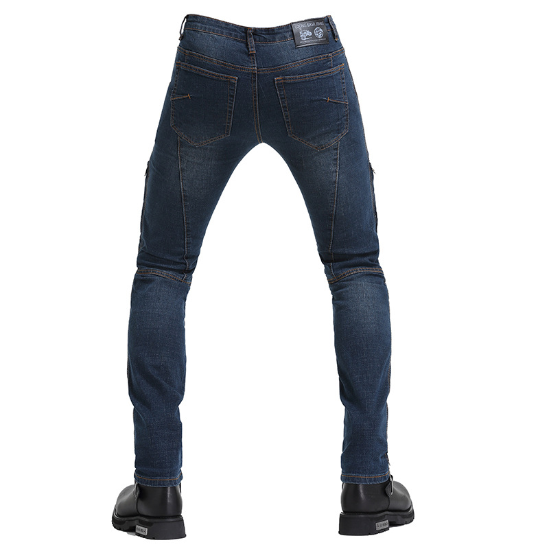 Directo de fábrica pantalones vaqueros de la motocicleta de los hombres Slim stretch pantalones de la motocicleta que montan off-road racing pantalones anti-caída