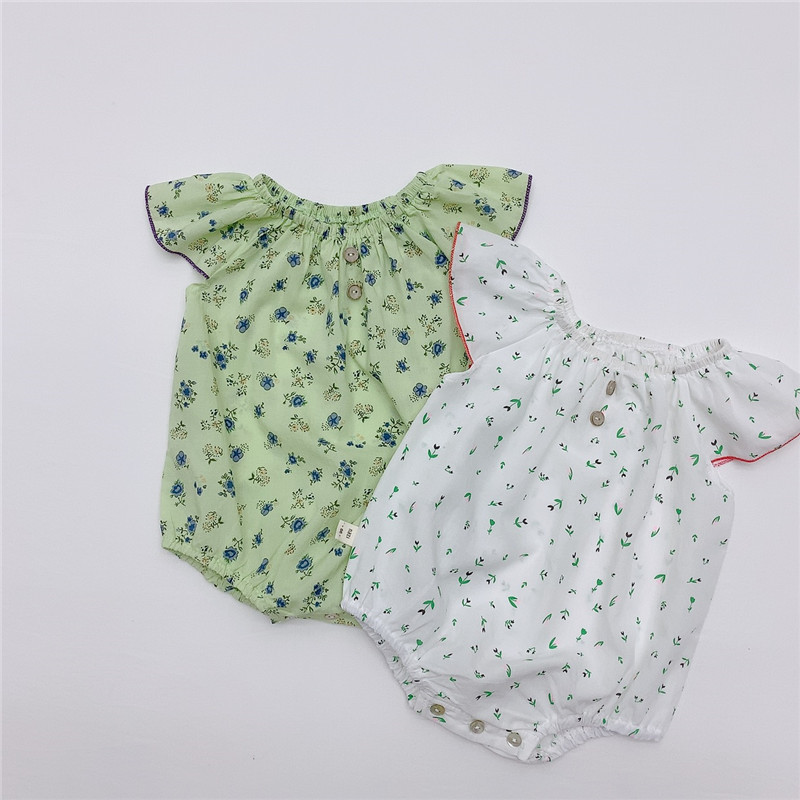 [Privacy New 7607] ropa de trepa de color para bebés, ropa de verano delgada con flores cortas, una chaqueta sin envío