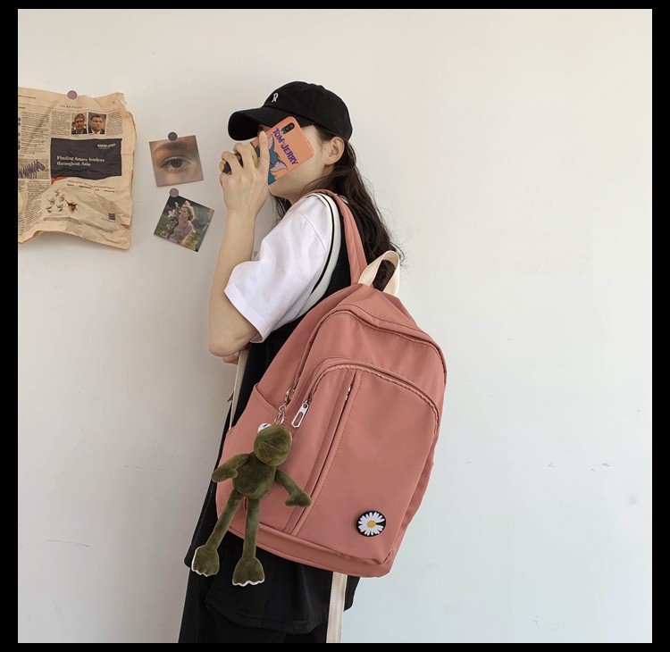 Schoolbag New Korean Fashion Campus Large Capacity Solid Color Backpack Simple Backpack Wholesale Nihaojewelry display picture 40