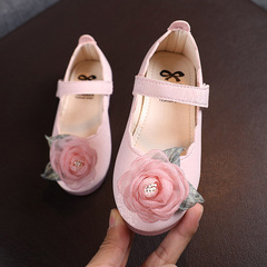 Children's Fashionable Small Leather Shoes for Girls, Spring and Autumn New Style with Lace and Large Floral Princess Shoes for Ages 1-6, Dance Shoes for Dropshipping
