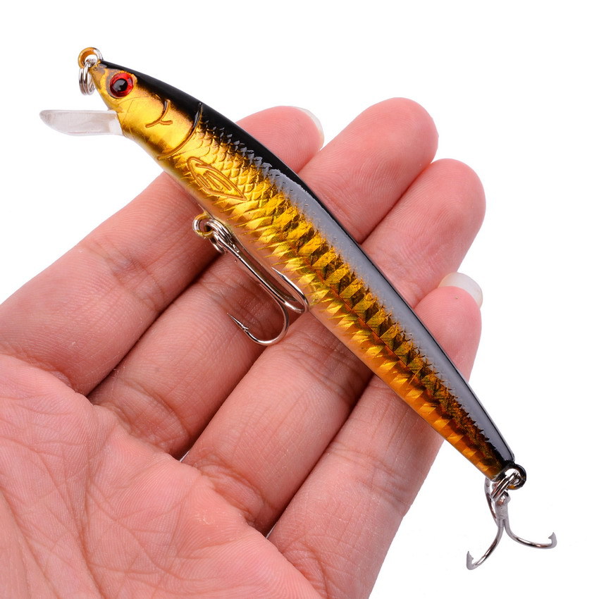 Shallow Diving Minnow Lures Sinking Hard Baits Fresh Water Bass Swimbait Tackle Gear