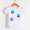 Children's white T-shirt, nail sequins, 2022 collection, children's clothing, with short sleeve, wholesale