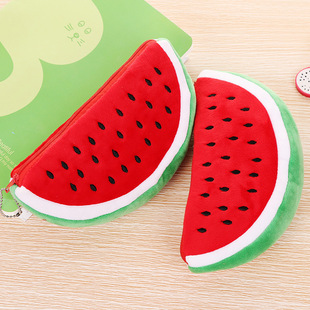 Fashion Cartoon Pencil Case Cute Big Watermelon Cosmetic Bag Stationery Bag Watermelon Pencil Case Wholesale Stuffed Stationery Bag