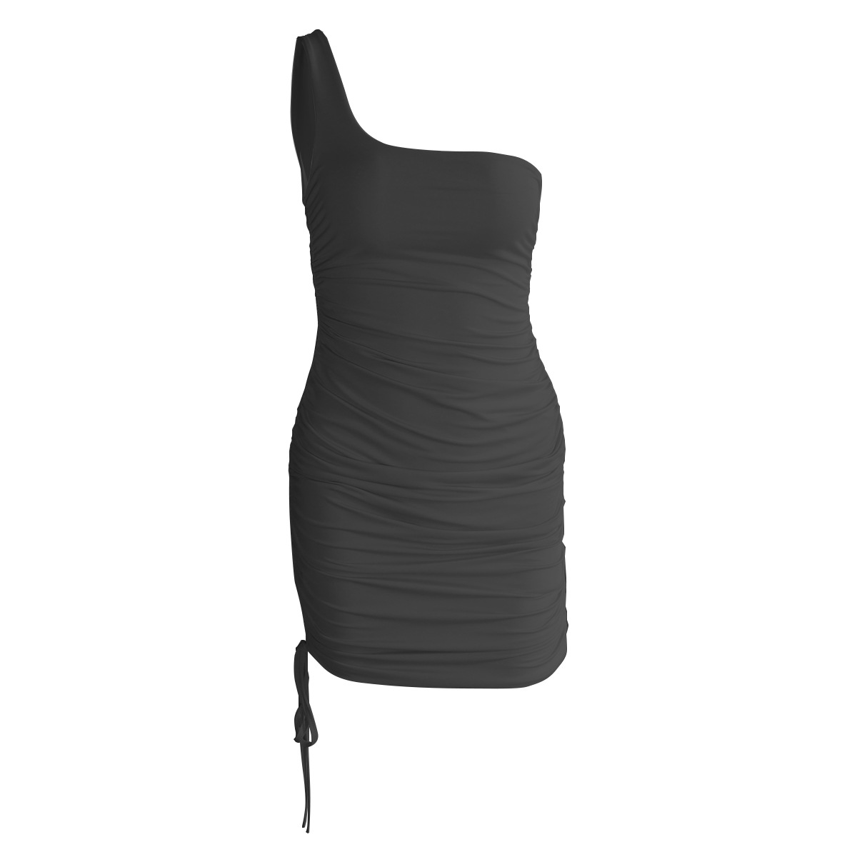 Sexy One-Shoulder Pleated Dress NSZY17855