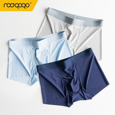 厂家直供内裤男冰丝四角裤宽松舒适夏季平角裤透气|ms