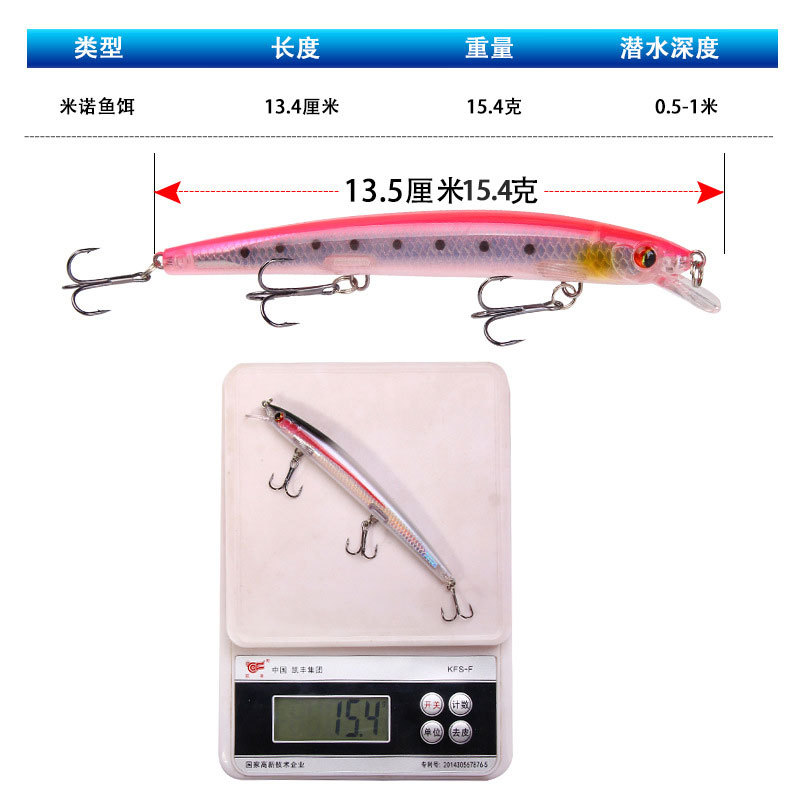 10 Colors Minnow Fishing Lures Kit for Freshwater Bait Tackle Kit for Bass Trout Salmon Fishing Accessories Tackle Box