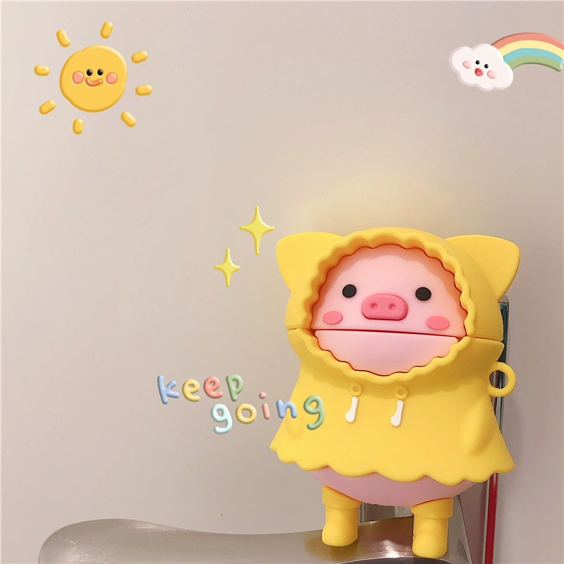 Apple, cute compatible raincoat, cartoon protective case, headphones, bluetooth