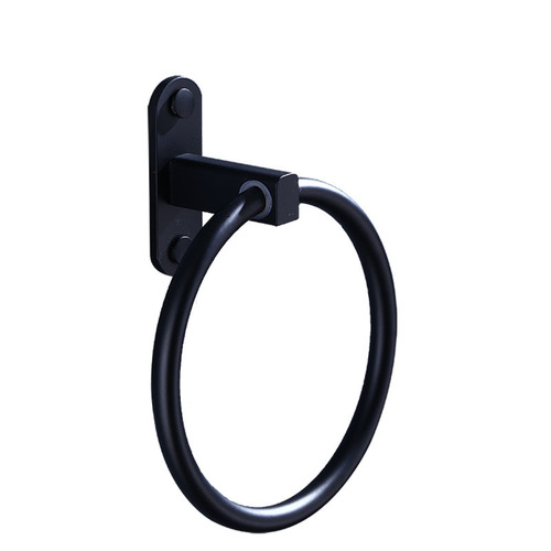 Black space aluminum towel ring European bathroom towel rack towel ring hotel bathroom rack without punching