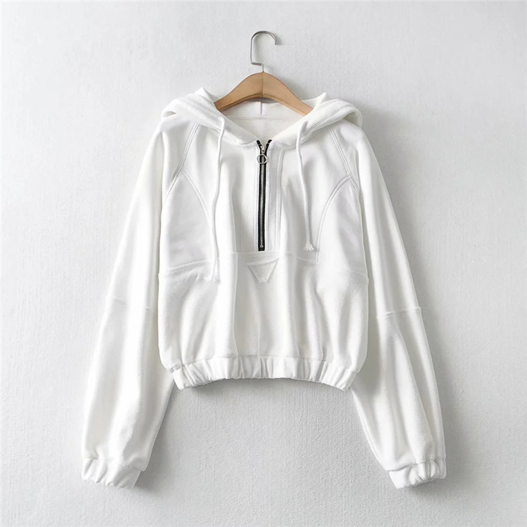 Color matching hooded casual all-match sweatershirt NSLD12329