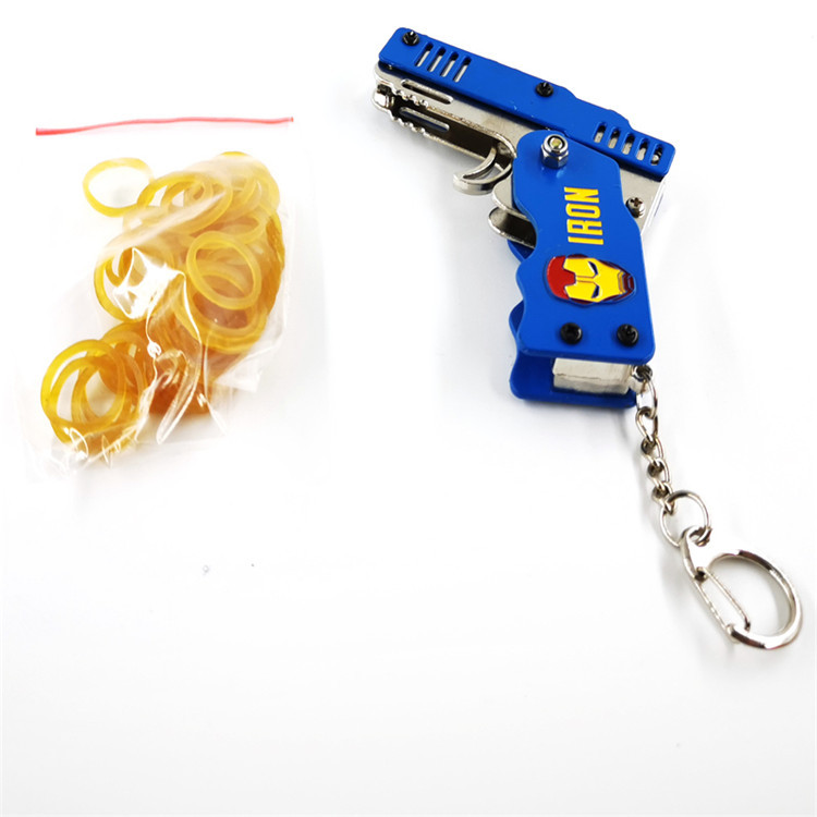 Small rubber band gun, metal toy gun, alloy pistol model, zinc alloy craft hanging accessory detail image 9