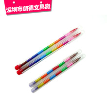 批发塑料杆子弹头蜡笔 涂色画画专用涂鸦画笔 11节/8节可拆装蜡笔