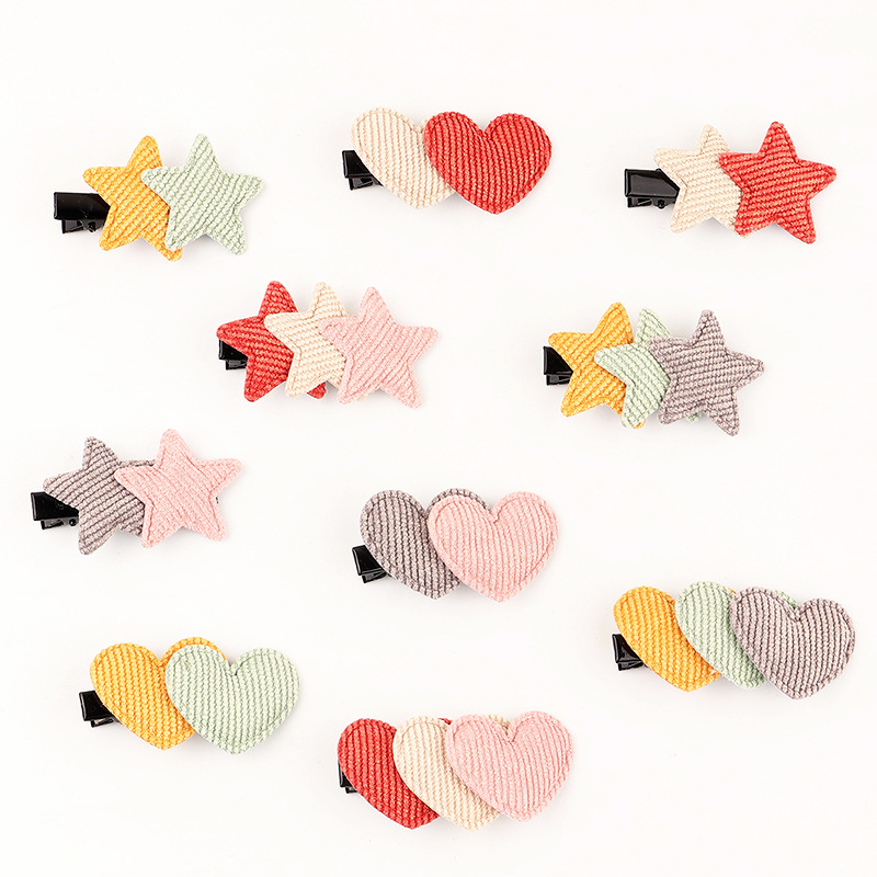 Spring And Summer New Girls Knitted Love Hairpin Handmade Cute Five-pointed Star Hairpin Wholesale Nihaojewelry display picture 4