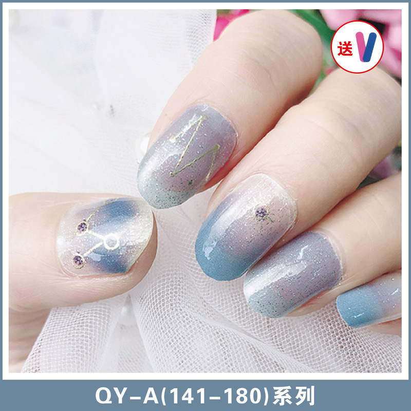 French Retro Gradient Nail Art Stickers Waterproof Long-lasting Bronzing Nail Stickers Famous Official Nail Stickers Available for Pregnant Women