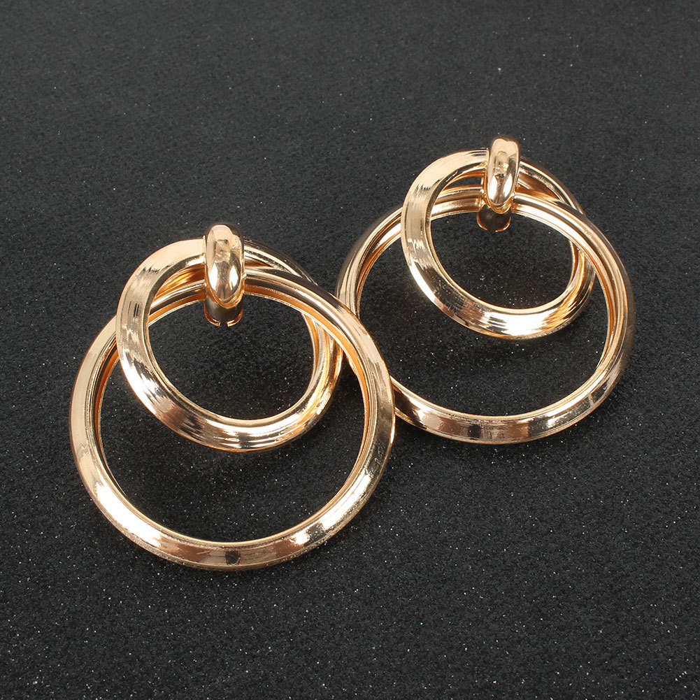 Fashion Alloy Electroplating Geometric Ring Wild Ladies Retro Earrings display picture 5