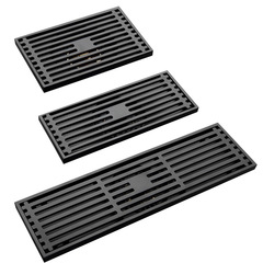 Full copper black antique bronze rectangular floor drain with thickened engineering hotel shower room large discharge middle and side discharge anti-odor