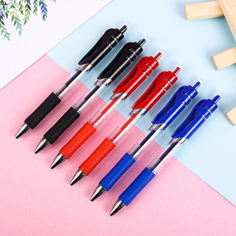 Office Supplies Press Gel Pen Student Stationery Ball Pen Carbon Black Blue Red School Supplies Large Capacity Signature Pen display picture 3