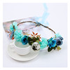 Fashionable cloth, headband for bride, beach hair accessory suitable for photo sessions, European style, flowered