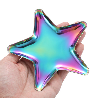 ins不锈钢首饰盘化妆品收纳盘戒指盘甜品盘金属托盘饰品展示盘