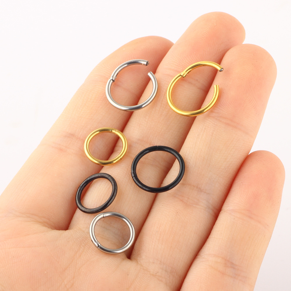 1 Piece Quantity Vacuum Plating Flower Titanium Steel Ethnic Style Earrings Nose Ring