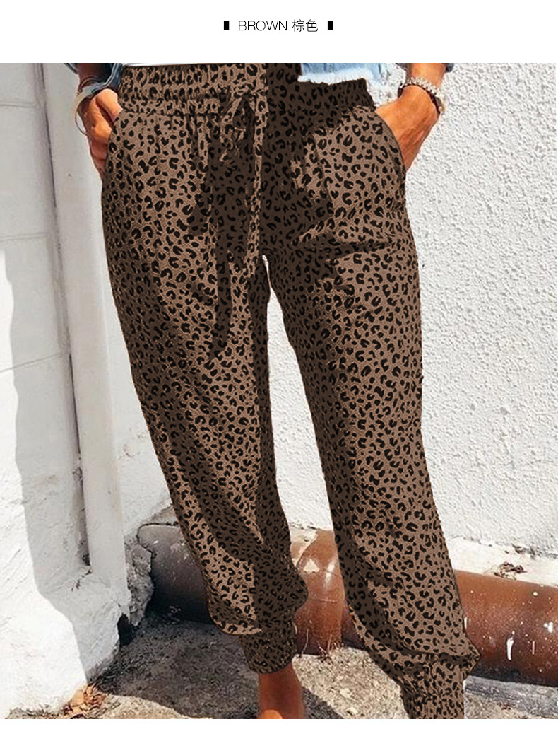 high waist printing loose cropped trousers feet pants NSSI2982