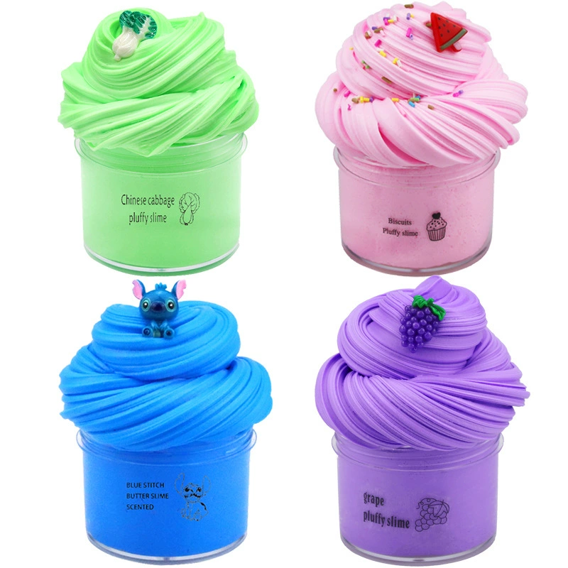 AMZ Vegetable Cotton Mud DIY Fruit Puff Slime Kit Kit Cotton Poly Plaid Declaim toys