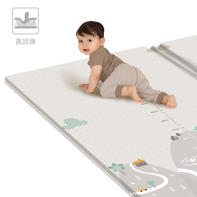 华婴儿童xpe爬行垫双面防水滑地垫卡通家居客厅可折叠宝宝爬爬垫