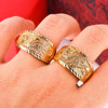 Brass ring for beloved suitable for men and women, jewelry, suitable for import, dragon and phoenix