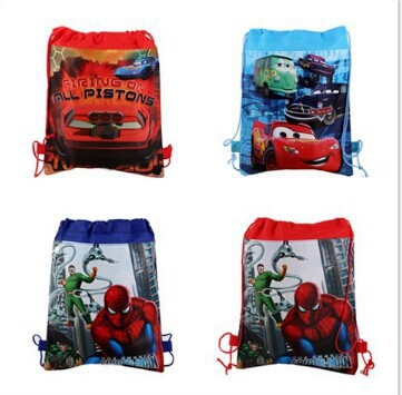 Spiderman Cars Textile School Bag Drawst...