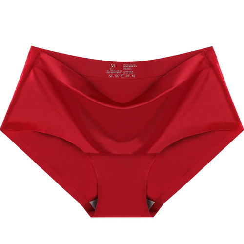 Fat mm enlarged and fattened seamless comfortable and sexy glossy mid-waist women's underwear