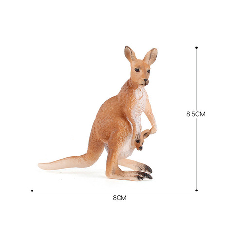 Cross-border children's solid wild animal model simulates Australian female kangaroo model early education ornaments hand-made toys