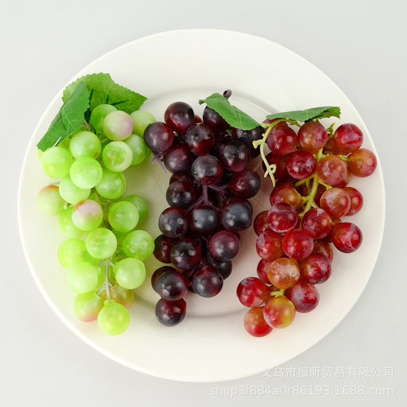 K水果挂串假提子塑料假水果模型假藤條裝飾擺件仿真葡萄串0.07