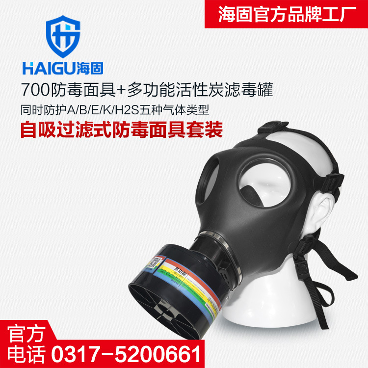 综合毒气防护 海固700罩D1滤毒罐防毒面具组合 多种毒气防护