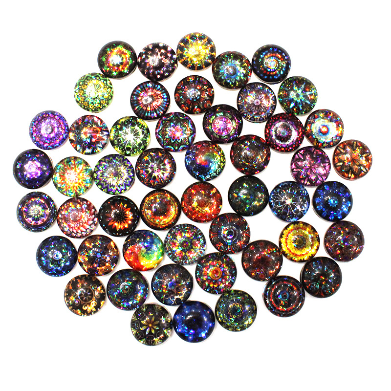 時間宝石光沢のあるガラスパッチリングフェイスイヤリングキーホルダー diy ジュエリーアクセサリー