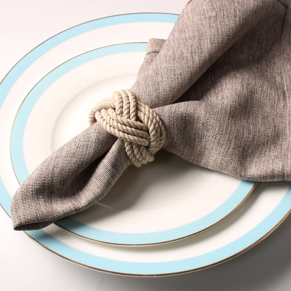 25g Weight Napkin ring Kitchen and drinking utensils 1 Set of 6 Quantity Indoor, Daily Occasion Hemp Rope Material Solid Color Pattern Casual Style Casual Solid Color Hemp Rope Napkin Ring 1 Set Of 6 2