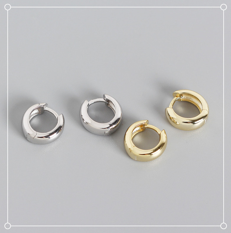 3g Weight 925 Sterling Silver No Inlaid Geometric Earrings
