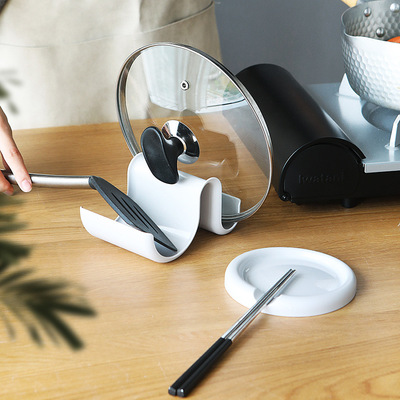 廚房置物架  廚房整理日式塑料鍋蓋架 家用菜板架湯勺收納架