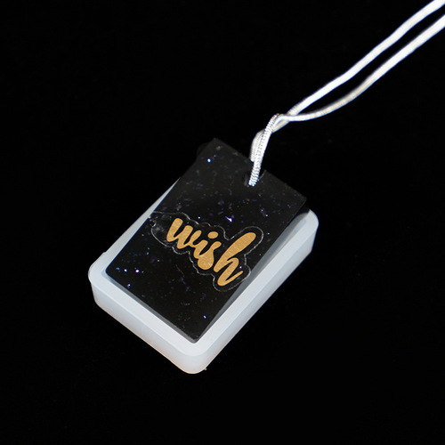 Cross-border crystal pendant necklace silicone mold mirror square oval teardrop grid resin
