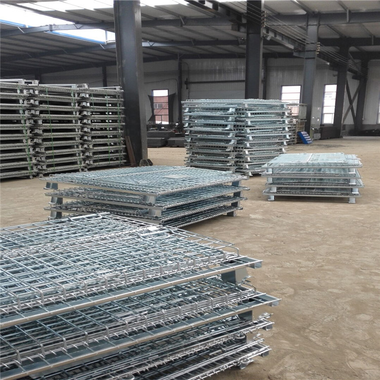 亿阔厂家可折叠仓储货架批发折叠式重型仓储笼批发铁框周转箱定制