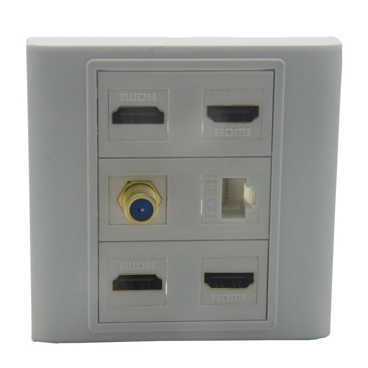 86型 4口HDMI 1口CAT6 1口TV F 直插型组合面板 支持定制