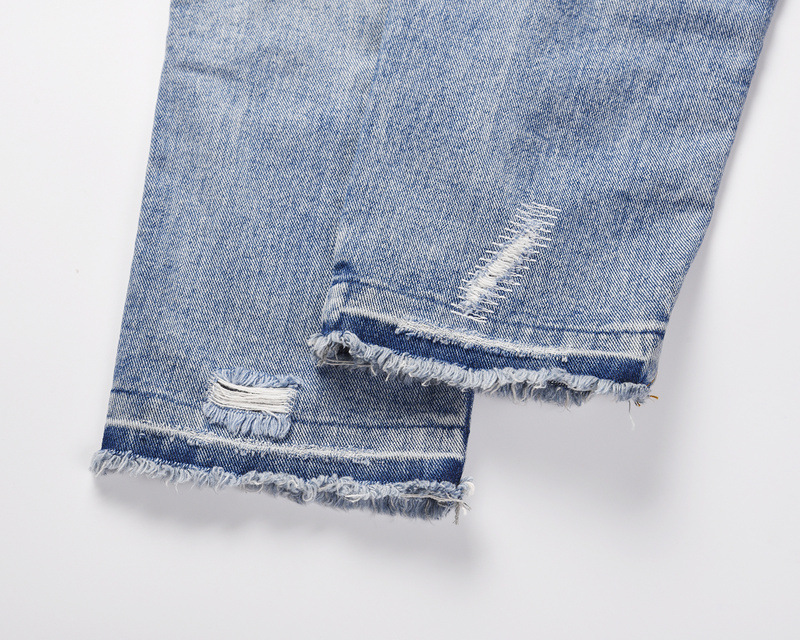 Men's Ripped Jeans Distressed Washed Deconstructed Denim Trousers_voghion.com