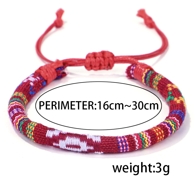 Ethnic Style Colorful Cotton Braid Unisex Bracelets 1 Piece
