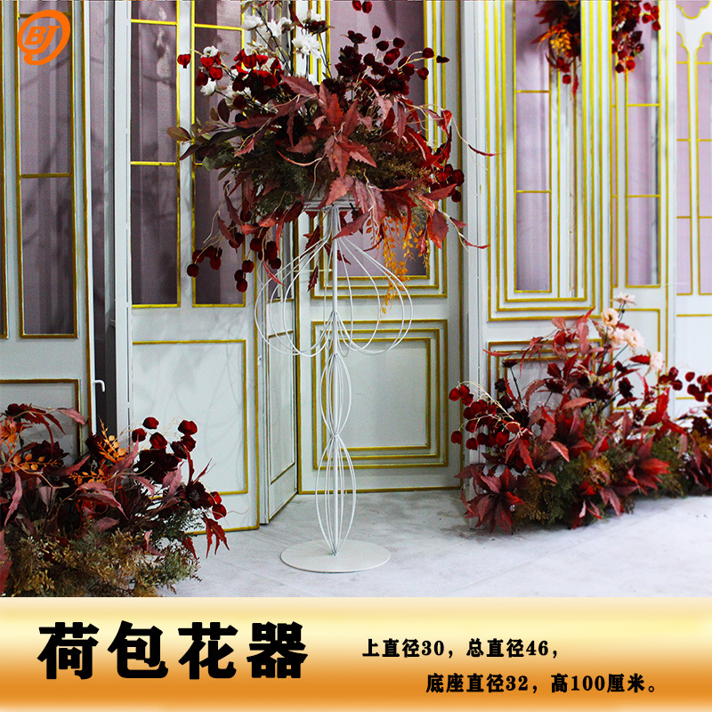百界新款婚庆路引花器 户外景观商场橱窗 婚礼布置影视道具摆件