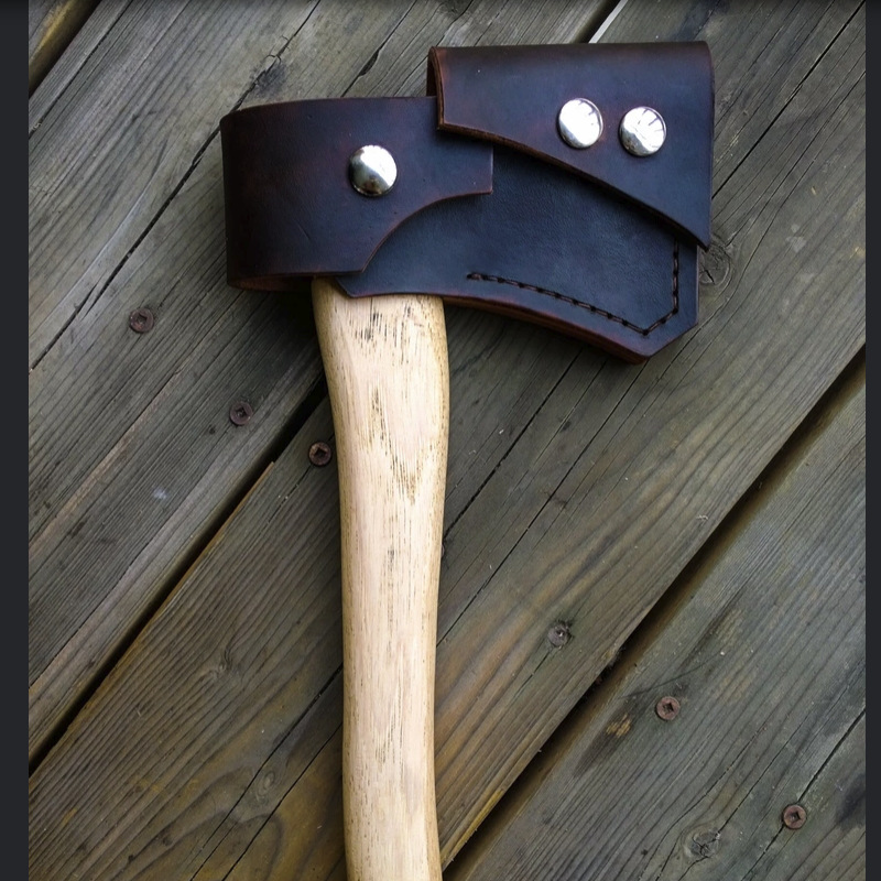 丛林牛皮斧头皮套 户外野营斧刃部保护套 探险开山斧头皮套