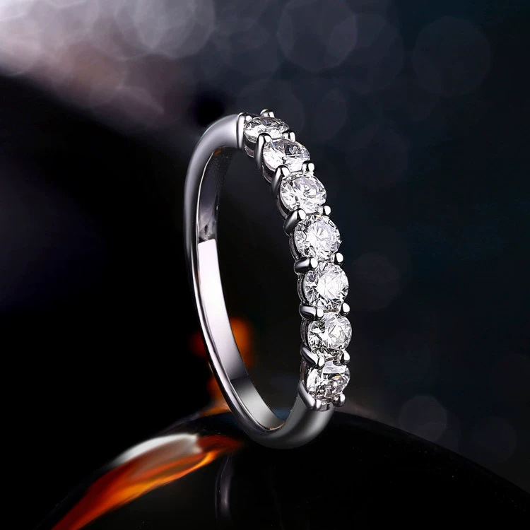 跨境欧美风 925银轻奢大气镶锆石十心十箭女款戒指 仿真钻指环