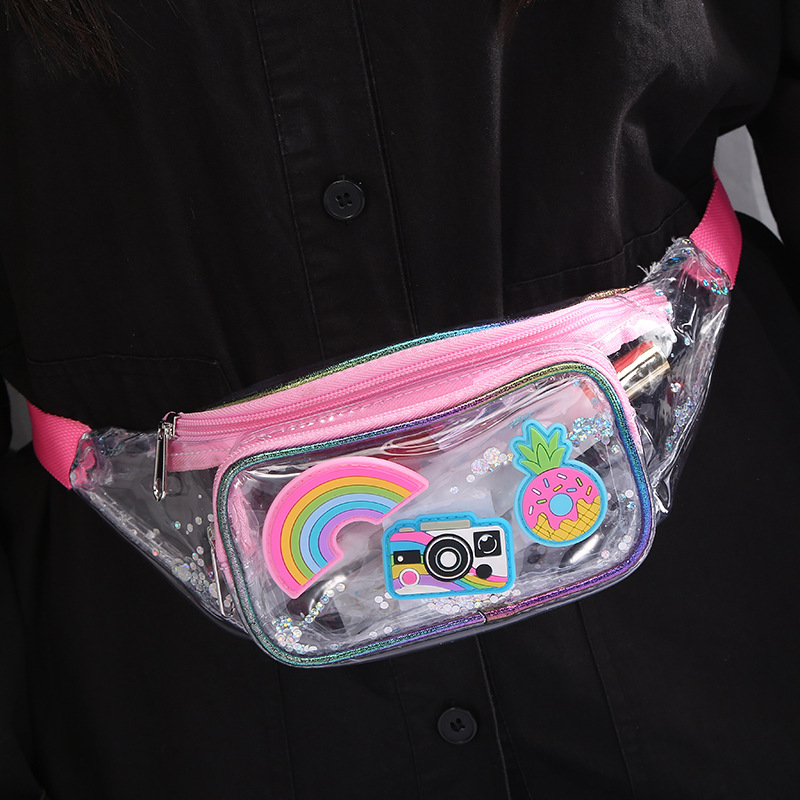 Unicornio unicorn color lentejuelas cintura bolsa otoño invierno nuevos dibujos animados un hombro crossbody bolsa chica estudiante bordado detail image 5
