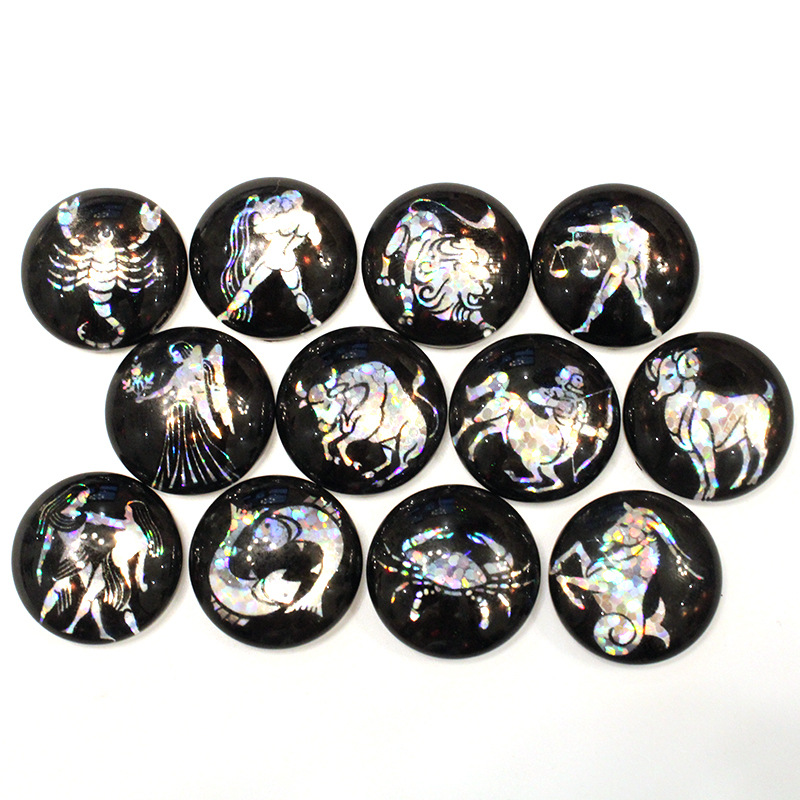 時間宝石光沢のあるガラスパッチリングフェイスイヤリングキーホルダー diy ジュエリーアクセサリー