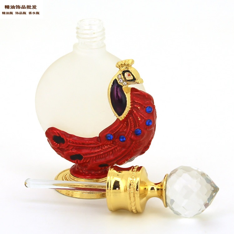 10ml; pequeño pavo real rojo; vidrio de aleación
