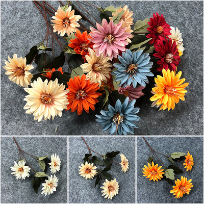 simulation False flower 3 Daisy Bouquet of flowers Decorative flowers Like a breath of fresh air Silk flower Man-made Bouquet of flowers Wedding celebration travel permit flower arrangement parts