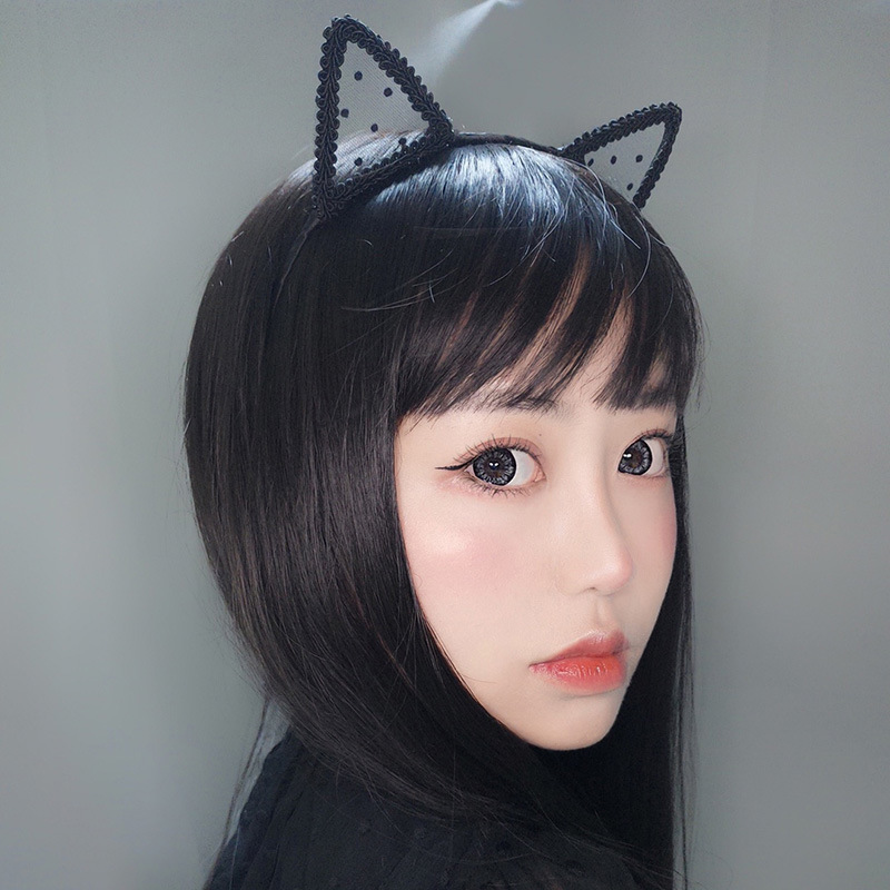 90g Weight Hair Band Hair Accessories Type 1 Piece Quantity Christmas, Daily, Party Occasion Lace Material Cat, Cat Ears Pattern Women'S Gender Cute, Retro Style Handmade, Handmade Craft Cute Retro Women'S Cat Cat Ears Lace Handmade Hair Band 10